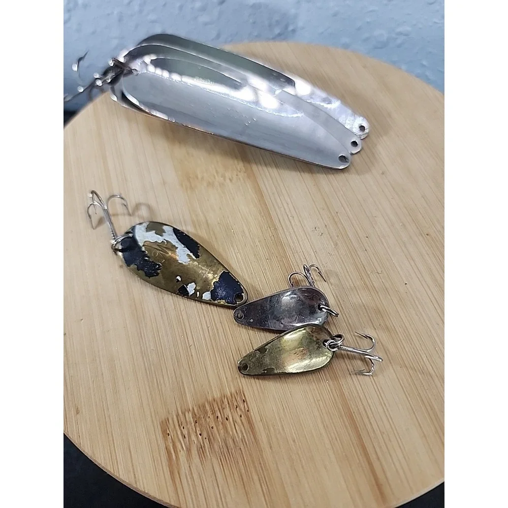 Set Of 6 Vintage Weller Gypsy King Fishing Spoons‎ Lures Black White